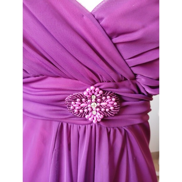 Windsor Beaded Waist Party Cocktails Dress Purple Medium Cocktails Embellished - Picture 7 of 15